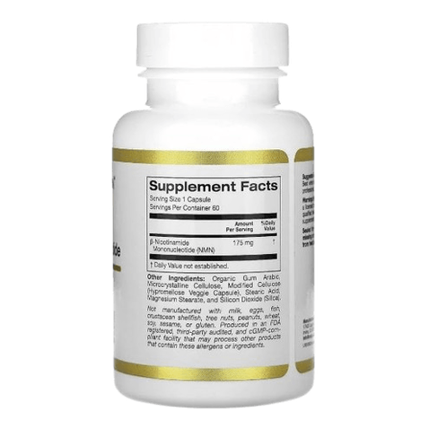 California Gold Nutrition NMN 175 mg - 60 Veggie Capsules, 60 Servings
