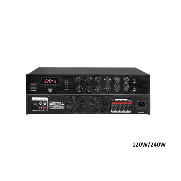 Nova Zone Volume Mixer Amplifier with Echo & Repeat Audio 120W NVA-AMPL-3240UT
