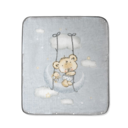 Interbaby Blanket with Bear Design Grey