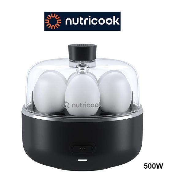 Nutricook Egg Cooker, 7 Eggs Capacity, Egg Cooker for Boiled, Poached, Scrambled Eggs & Omelettes, Buzzer Indicator, Precision Cooking, Includes accessories, EC207ME-K, Black
