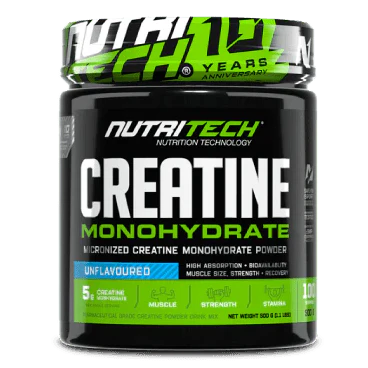 NUTRITECH Creatine Monohydrate – 500g (100 Servings) | Pure Micronized Creatine