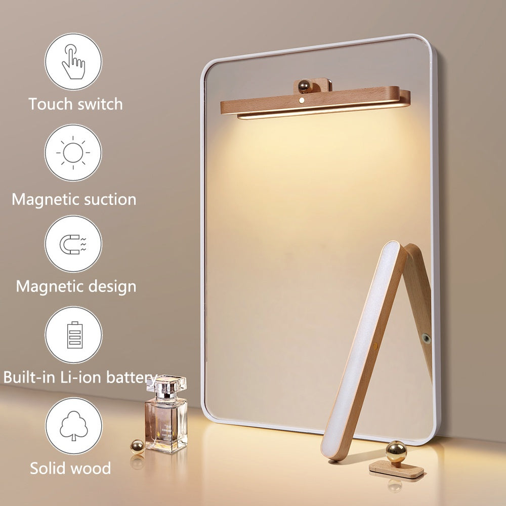 Touch Night Light, 360° Rotatable Magnetic Light, Rechargeable LED Light, Portable Stair Night Light, Wooden Wall Light