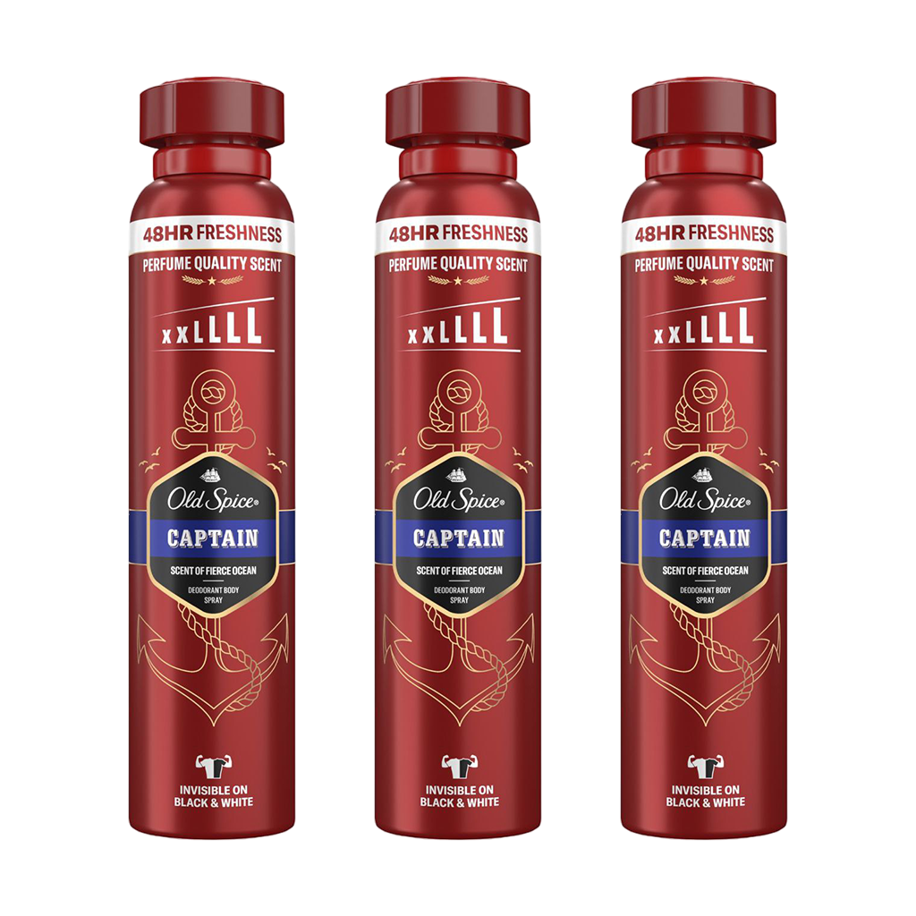 Old Spice Captain Spray Deodorant For Him 250ml - Pack of 3 - Medaid International