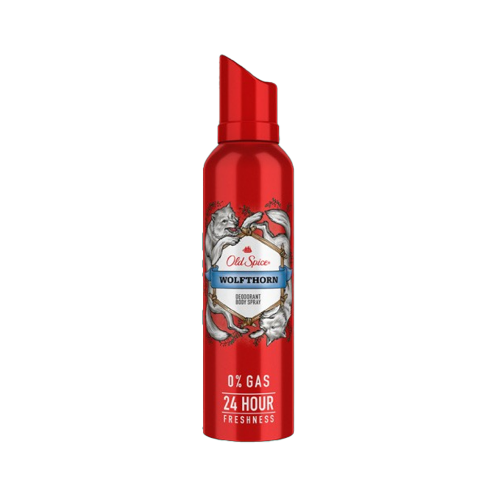 Old Spice Wolfthorn No Gas 24 hour Long Lasting Freshness Deodorant Perfume Body Spray For Men, 140ml - Medaid International