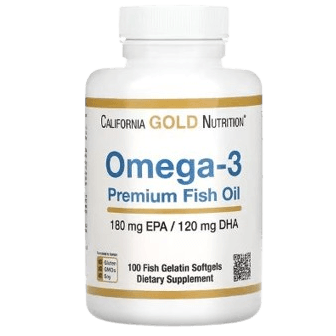 California Gold Nutrition Omega-3 Premium Fish Oil – 100 Fish Gelatin Softgels