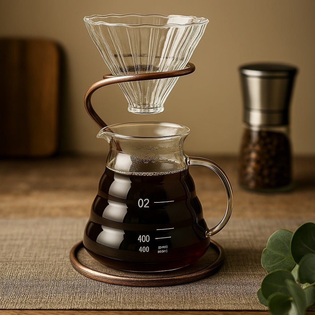 Glass Coffee Pot 500ml with Stainless Steel Stand