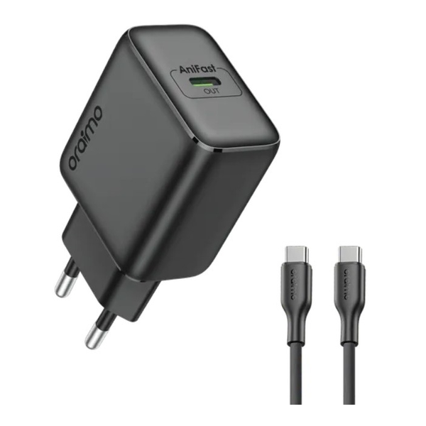 Oraimo PowerGaN 251 25W GaN Fast Mini Charger Set, Type-C to Type-C, OCW-5251ECC