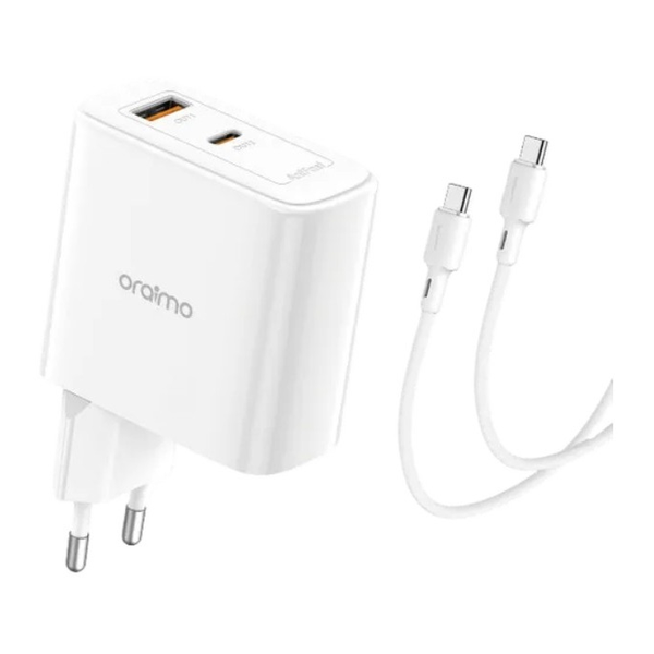 Oraimo PowerGaN 45 Kit chargeur mural 45W + Type-C to Type-C Charging Cable, OCW-E102D
