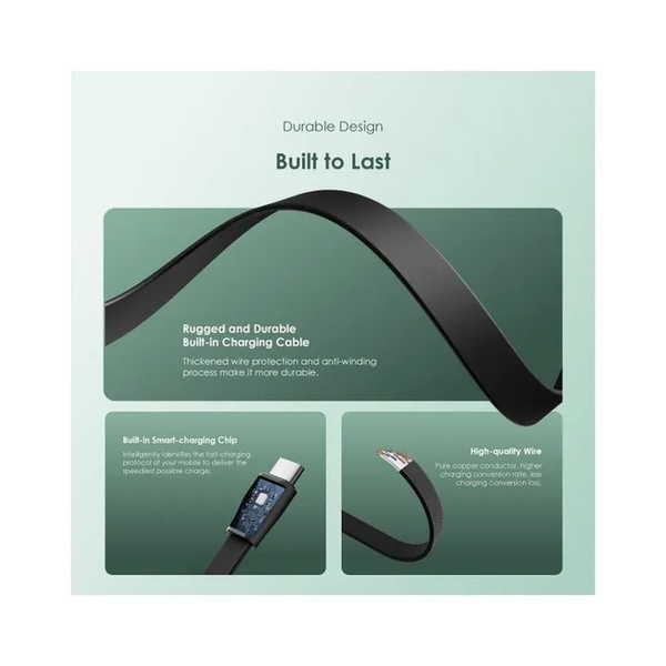 Oraimo Slice Link 10000mAh 12W Power Bank, with Lightning & Type-C & Micro-USB Cable, OPB-P5101