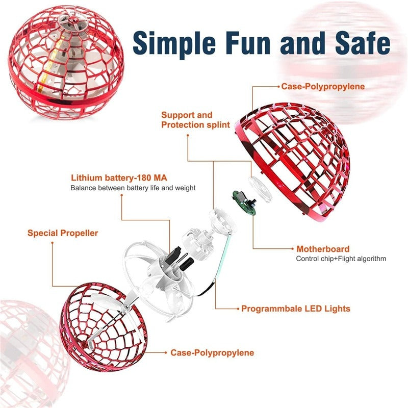 Flying Ball Spinner Toy Hand Controlled Drone 360 degree