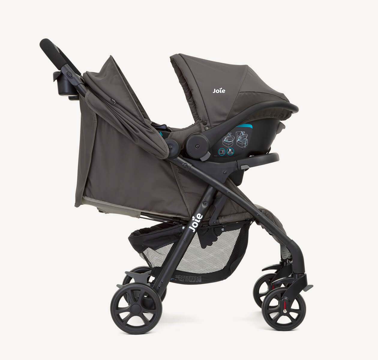Joie - Muze LX Stroller - Travel System - Juva Car Seat - Dark Pewter