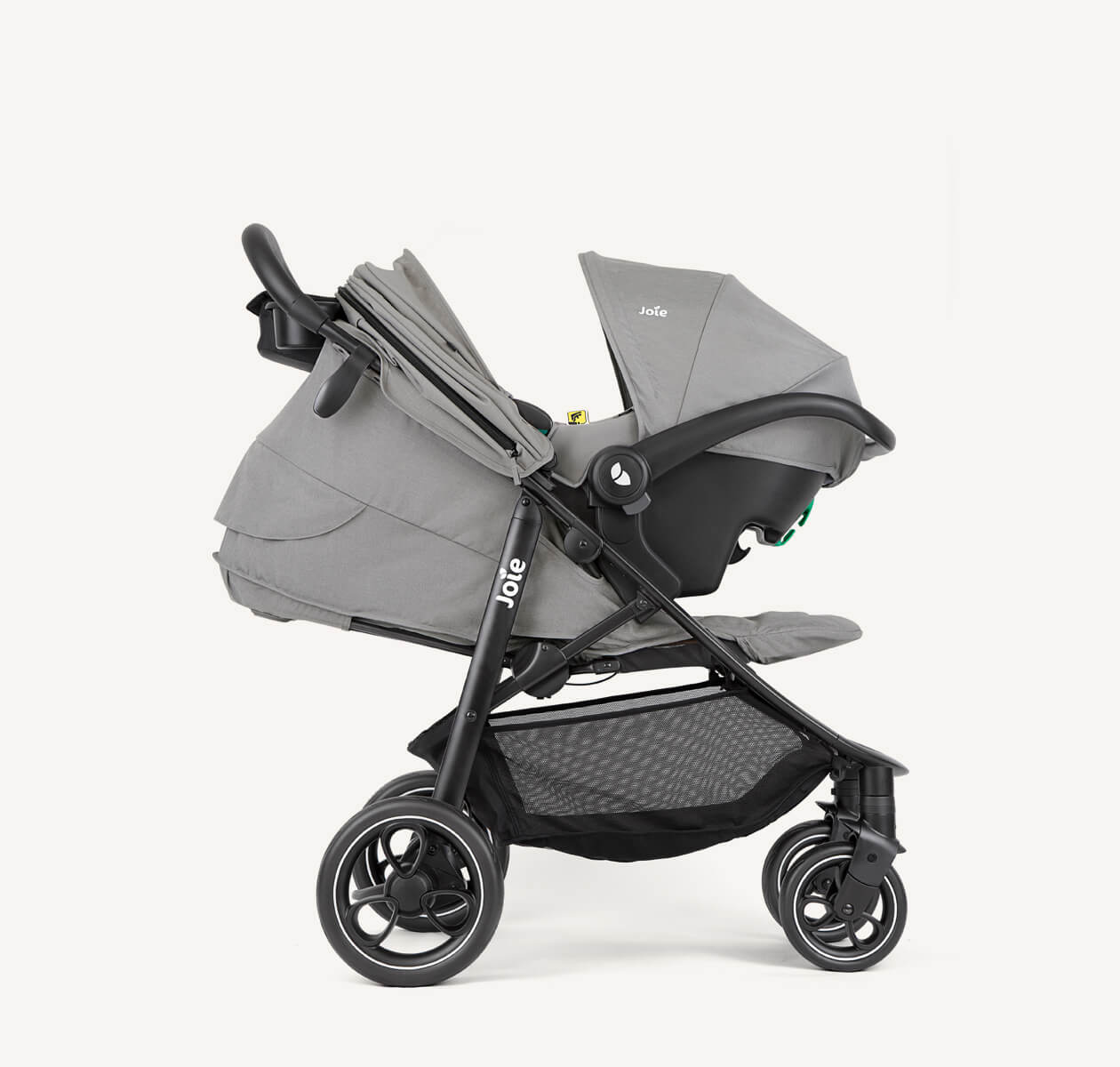 Joie - Litetrax Stroller  Travel System - Gemm Car Seat - Pebble