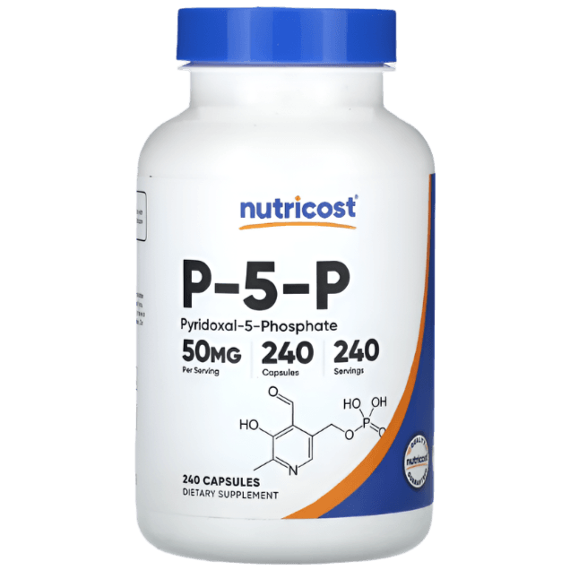 Nutricost P5P (Pyridoxal-5-Phosphate) – 50mg | 240 Capsules | Active Vitamin B6 Form