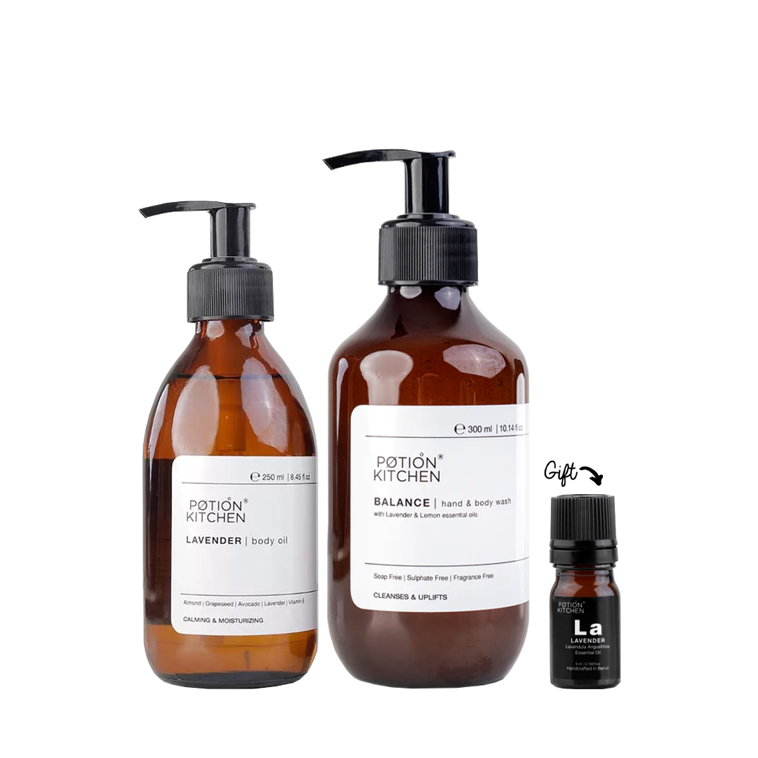 Buy lavender Body Oil 250ml + Balance Hand & Body Wash 300ml Get  Lavender Essential Oil - Medaid