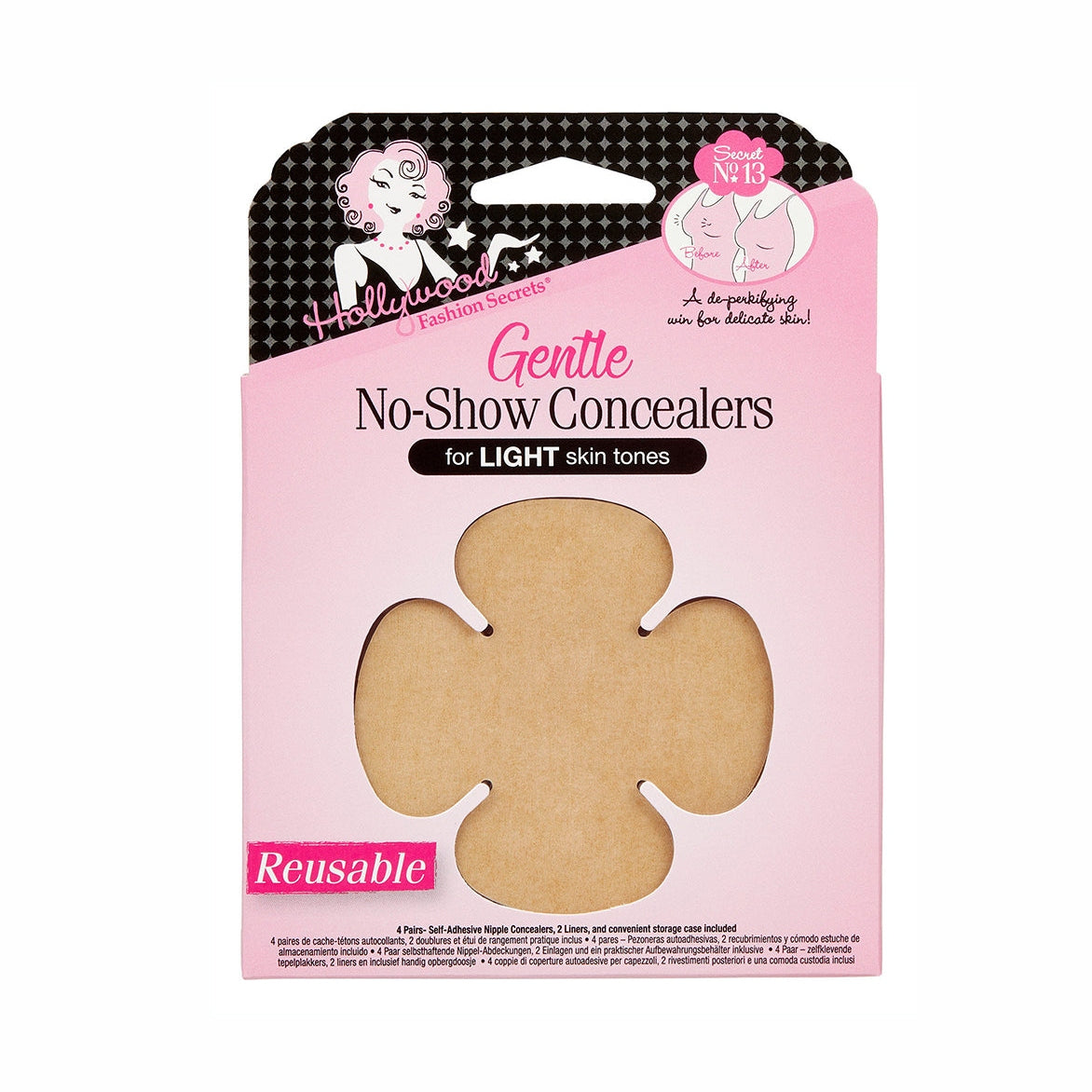 Hollywood Fashion Secrets Gentle NoShow Concealers Reusable LIGHT - Medaid