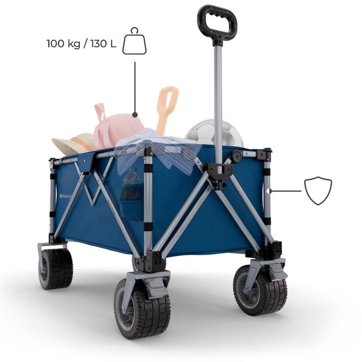 Folding transport trolley - blue