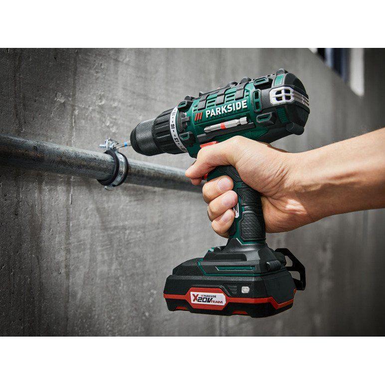 PARKSIDE CORDLESS DRILL/DRIVER SET WITH ACCESSORIES "PABS 20-LI F7", 20 V