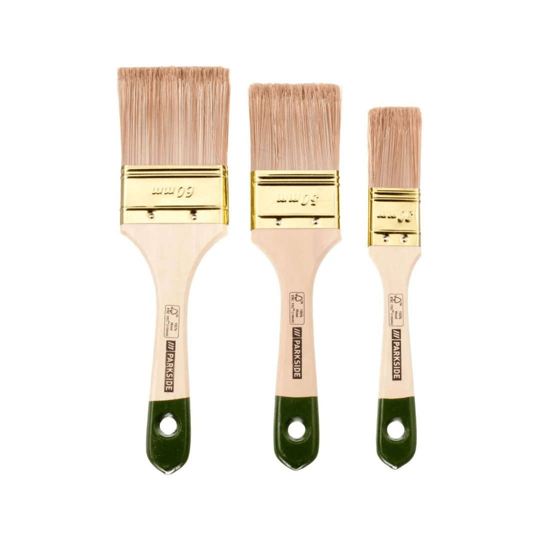 Parkside® 3-Piece Wood Stain & Protection Brush Set – FSC™ Certified Wood