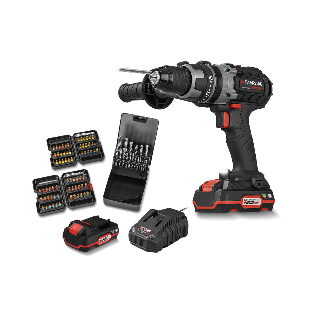PARKSIDE PERFORMANCE CORDLESS HAMMER DRILL WITH ACCESSORIES »PSBSAP 20-LI B2«, 20V