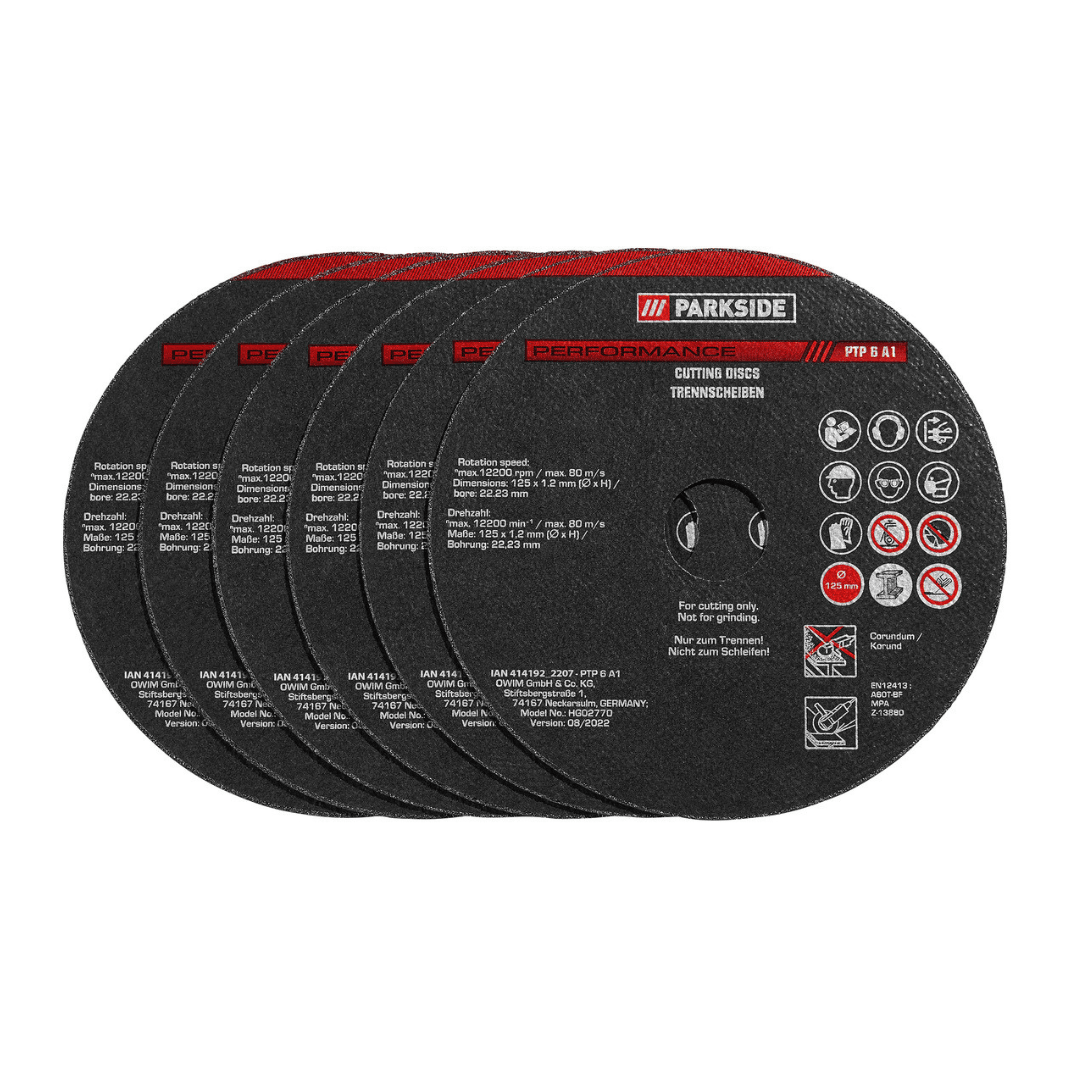 PARKSIDE PERFORMANCE® Cutting discs PTP 6 A1 Set Of 6