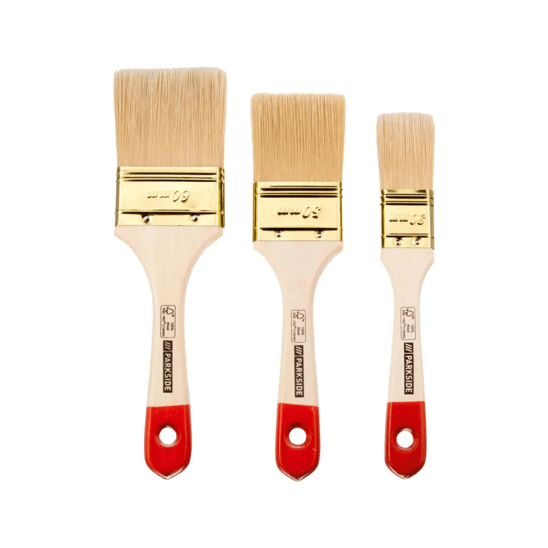 Parkside® 3-Piece Solvent-Based Paint Brush Set – FSC™ Wood Handles