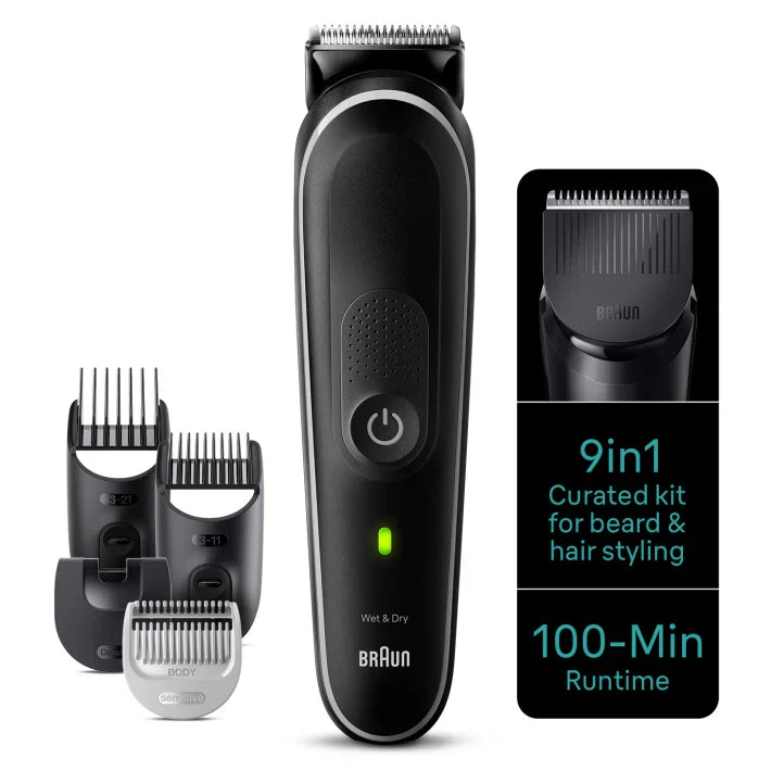 Braun 9-in-1 Style Kit 5 MGK5410 beard, body, ear&nose. With 100-min runtime