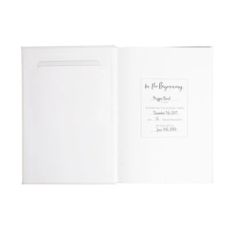 Pearhead - Linen Pregnancy Journal Ivory