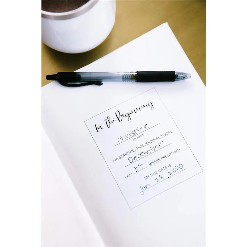 Pearhead - Linen Pregnancy Journal Ivory