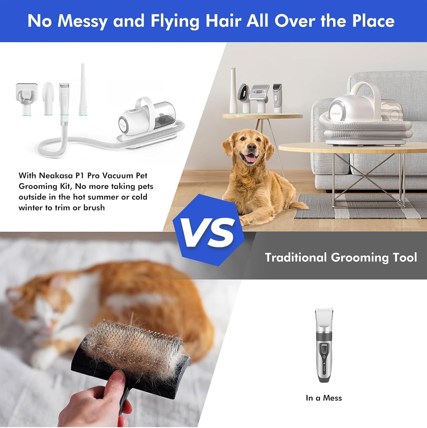 Pet Grooming Vacuum Kit