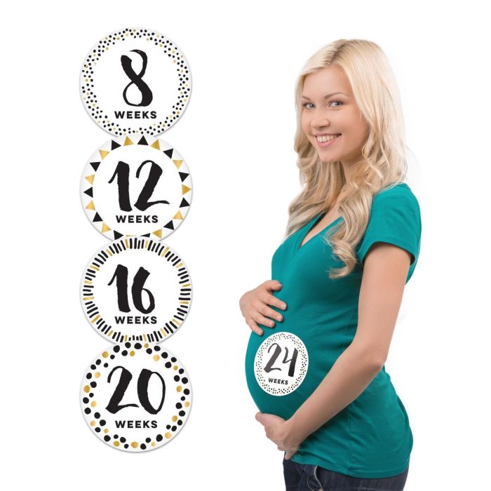 Pregnancy - Stickers Belly - Black/White & Gold