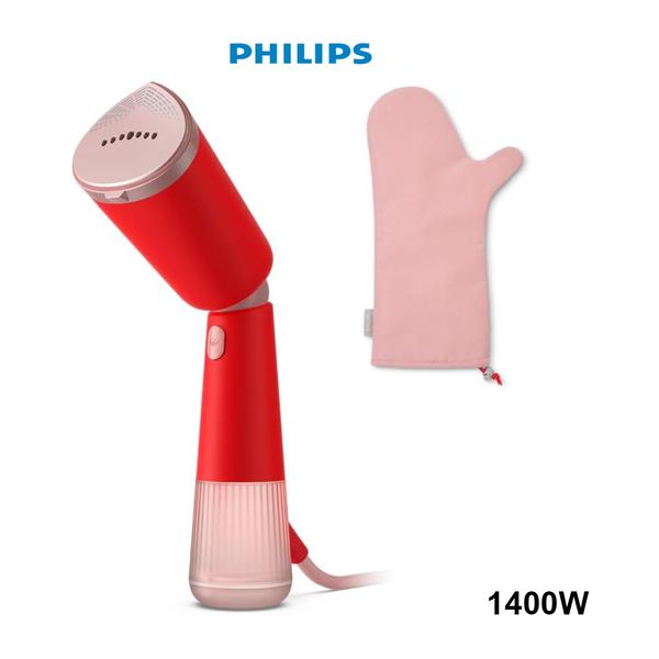 Philips 5000 Series Handheld Steamer – Sleek design, Adjustable Head, Quick Heat-up, Eco & Max Settings, Safe For Delicate Fabrics, Steams Vertically And Horizontally, Orange Red, STH5020/40