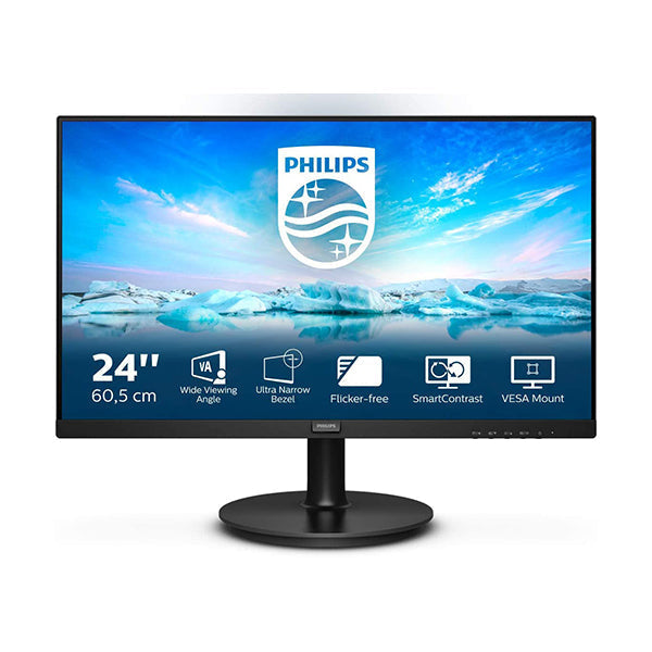 Philips 241V8LA- 24 Inch FHD Monitor, 75Hz, 4ms, VA, Speakers LowBlue, Flickerfree (1920 x 1080, 250 cd/m², HDMI/VGA)