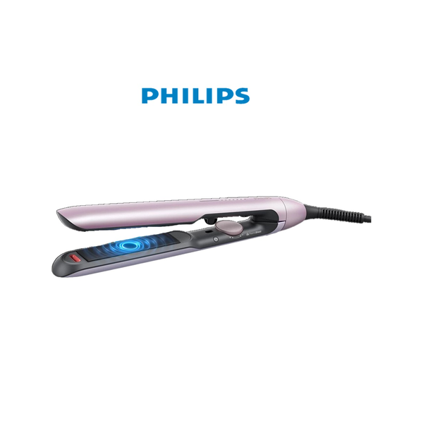 Philips 5000 Series - ThermoShield Ionic Hair Straightener, Ceramic Coated Plates Infused with Argan Oil - Light Pink, Model BHS530/00