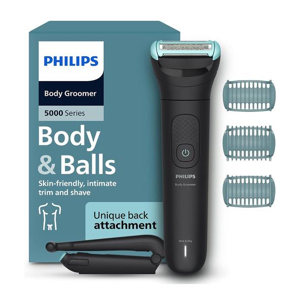 Philips Body Trimmer for Men Private Parts, Removes Back Hair, Skin Safe Grooming, Clinically Tested for Sensitive Skin, 100 Min Runtime, Showerproof  BG5475/15