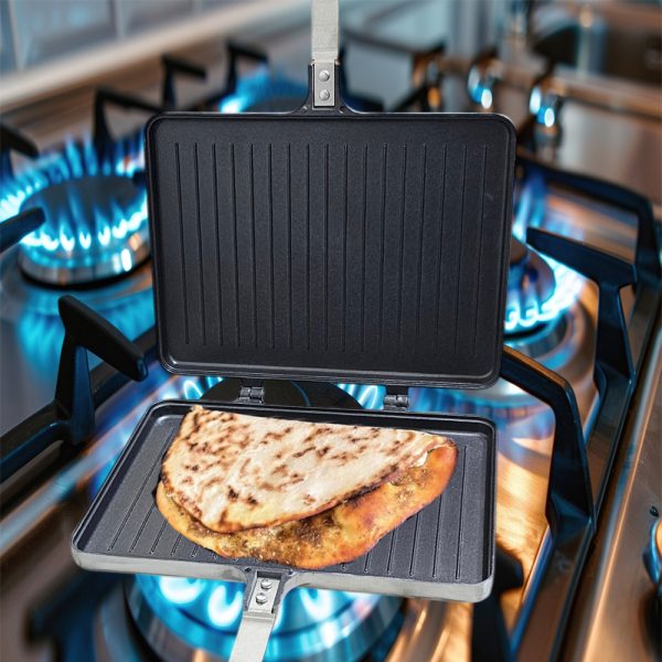 Aluminum Double Side Grill Pan  Sandwich Press
