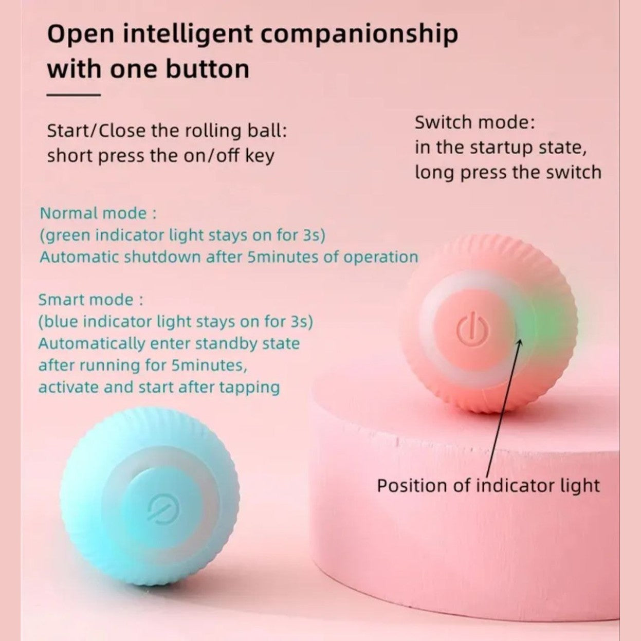 Interactive Automatic Rolling Cat Toy for Play & Exercise