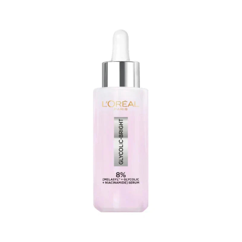 L’Oreal Paris Glycolic Bright Serum with 8% [Melasyl ™ + Glycolic Acid + Niacinamide] face serum for Dark Spots & Brightening 30ml