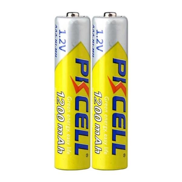 PKcell Batteries AAA 1200mAh Pack of 2, Rechargeable, NI-MH 1.2V - B46C