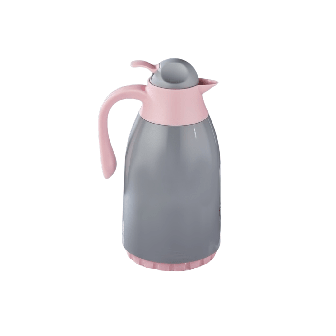 Plastic Vacuum Thermos With Glass Inner 1.3L Gray