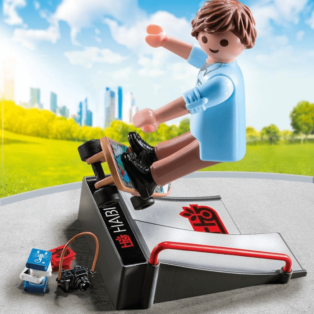 PLAYMOBIL 9094 Special Plus Skateboarder with Ramp , Suitable For Children Ages 4+
