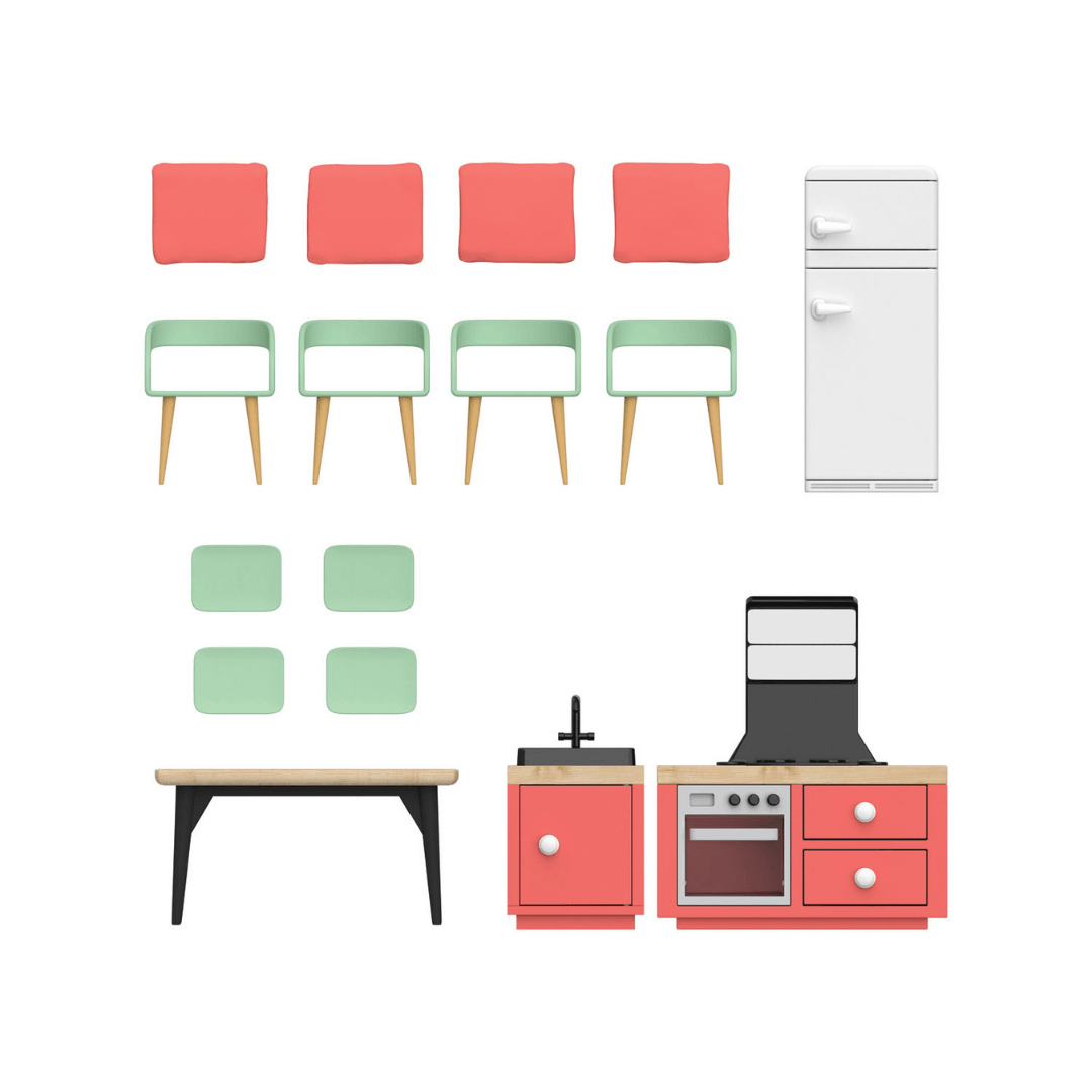 Playtive Doll's House Furniture Kitchen 16 Pieces