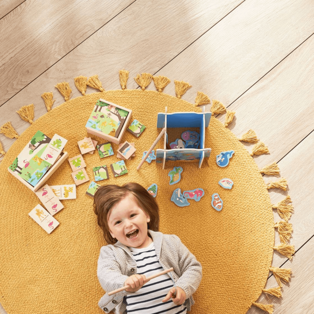 Playtive Wooden Domino Game – 16 Pieces Educational Toy (2+ Years)