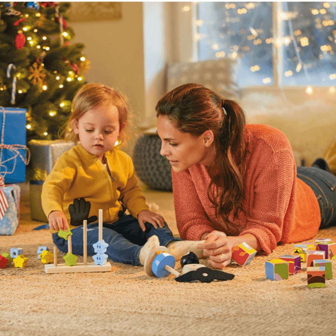Playtive Educational Wooden Toys Insert and Stack Animals