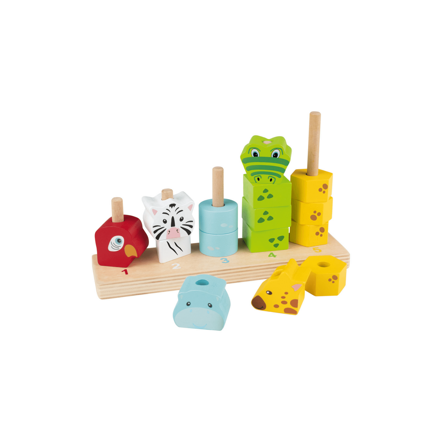 Playtive Educational Wooden Toys Insert and Stack Animals