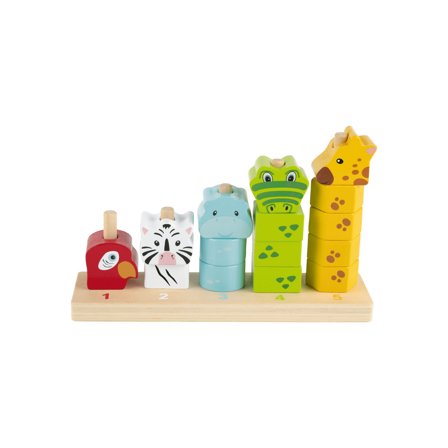 Playtive Educational Wooden Toys Insert and Stack Animals