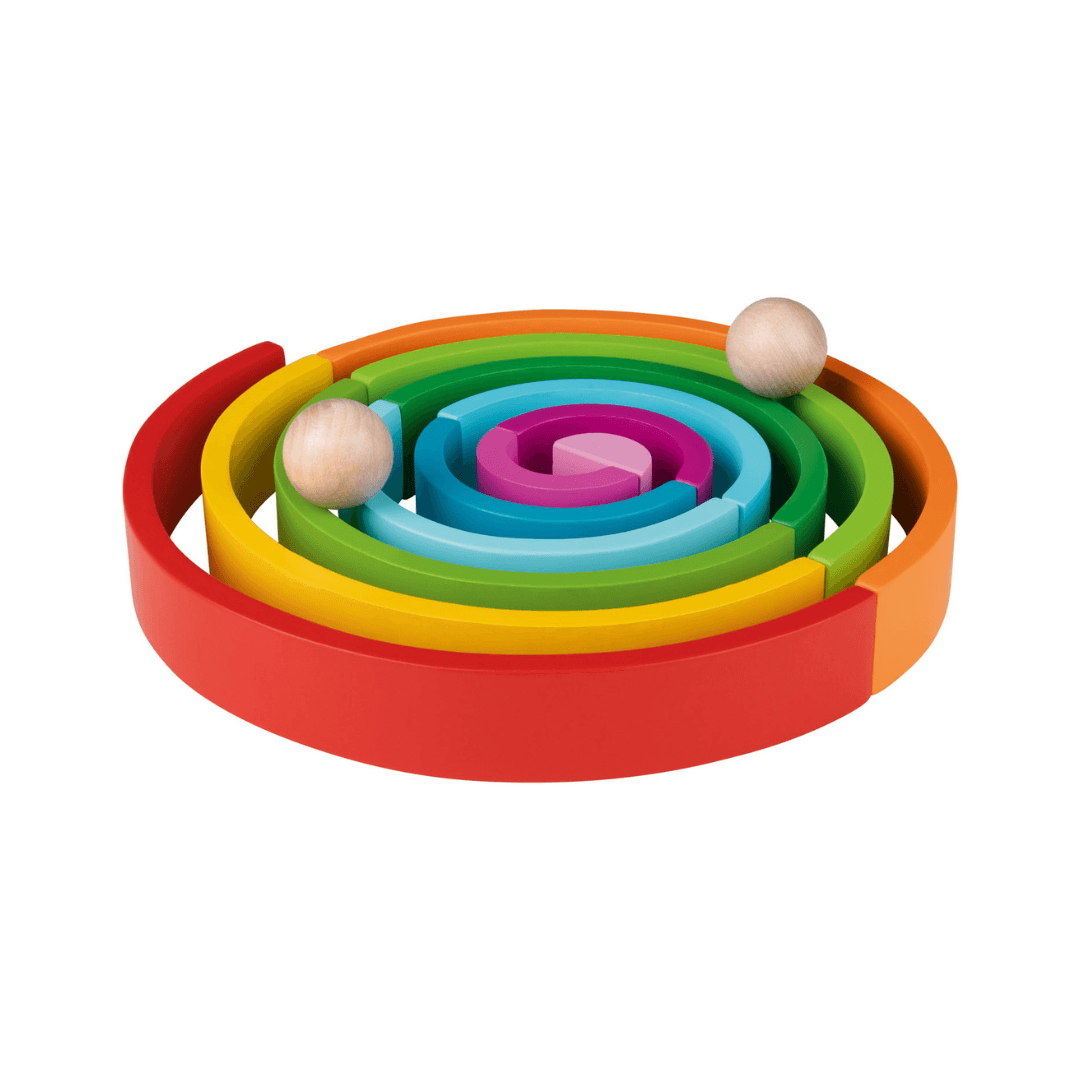 Playtive Large Wooden Rainbow – 14 pcs Stacking & Sorting Toy (Age 1+)