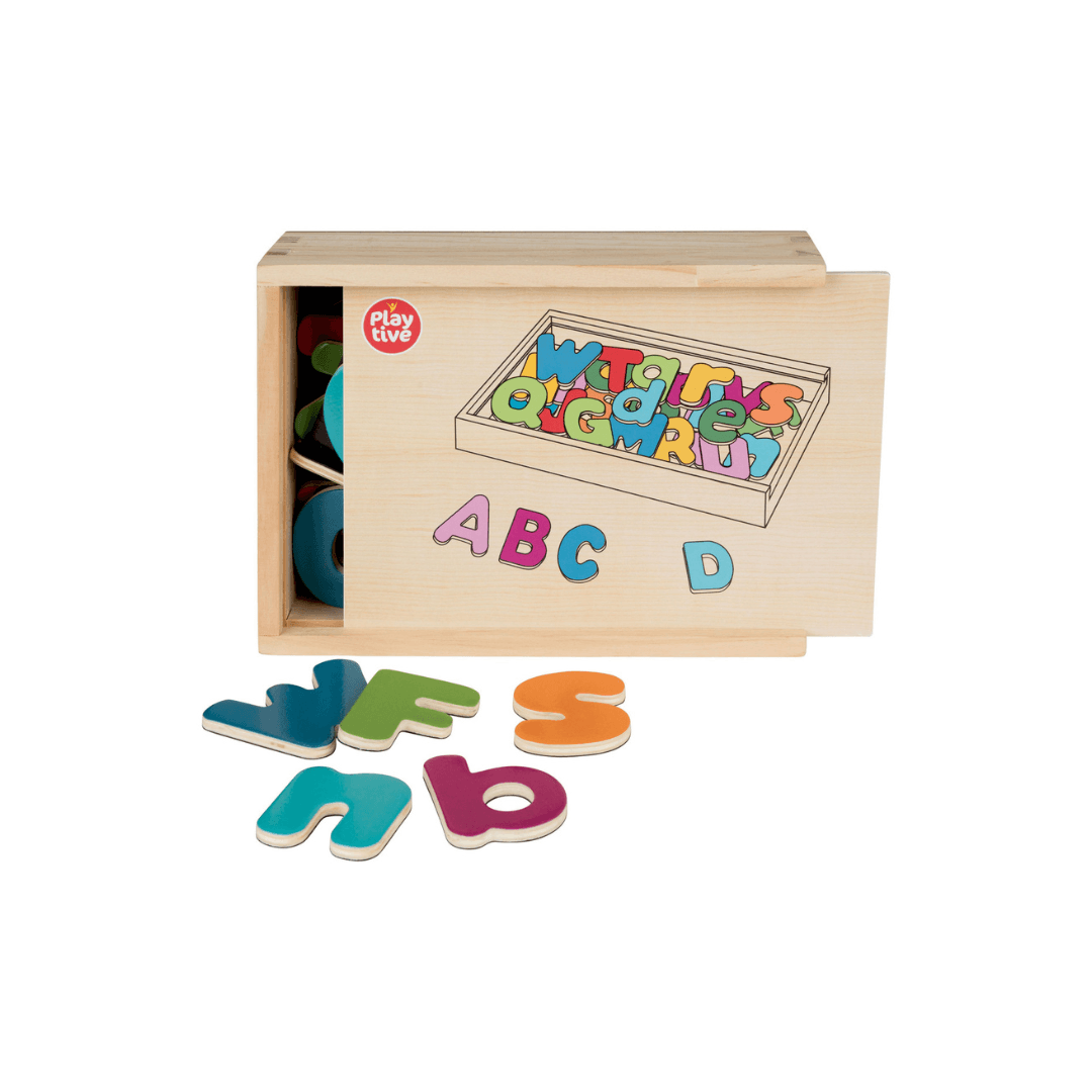 Playtive Wooden Educational Magnetic Letters 53 Pieces