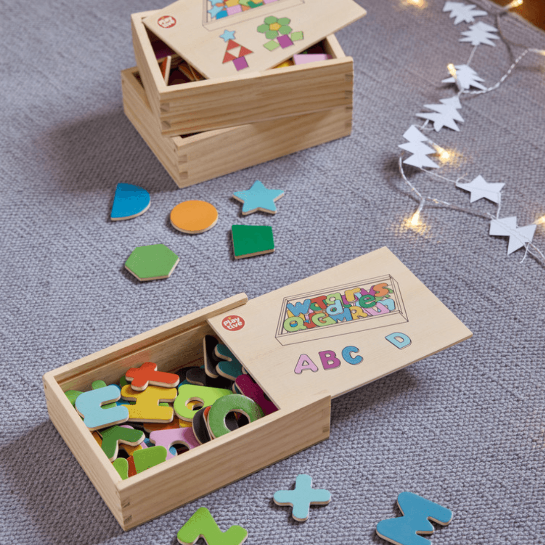 Playtive Wooden Educational Magnetic Letters 53 Pieces