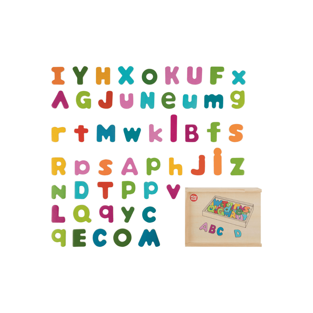 Playtive Wooden Educational Magnetic Letters 53 Pieces
