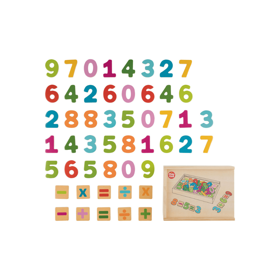 Playtive Wooden Educational Magnetic Numbers 51 Pieces